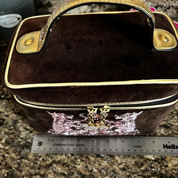 Y2K Juicy couture velour train case EUC Brown & Pink - Picture 10 of 15
